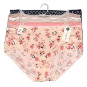 LAURA ASHLEY 5 Pack Floral Stripes Soft Comfy Briefs Panties NWT 2X